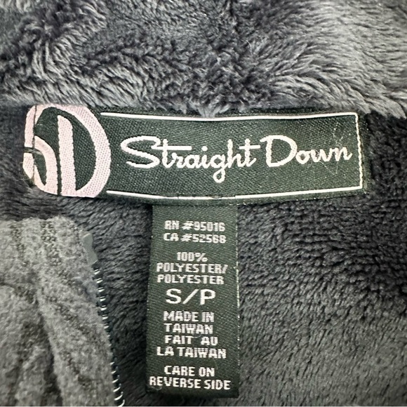 Straight Down size Small Dark Gray Textured Fleece Vest - Picture 7 of 8